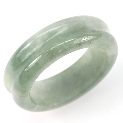 Green White Jadeite Ring Size 8 Natural Gemstone Unheated 22.15 Ct.