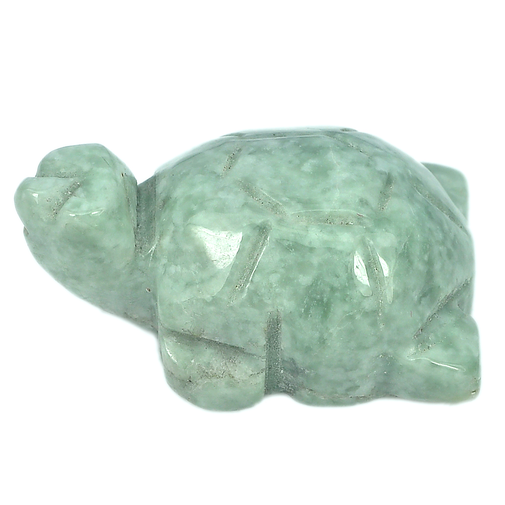 Green Jade 112.05 Ct. Turtle Carving 36 x 24 x 15 Mm. Natural Gemstone Unheated