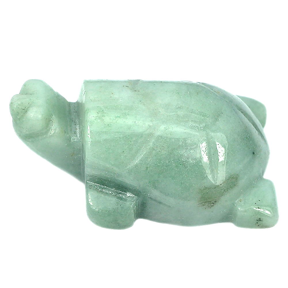 Green Jade 88.94 Ct. Turtle Carving Size 34 x 23 x 14 Mm. Natural Gemstone