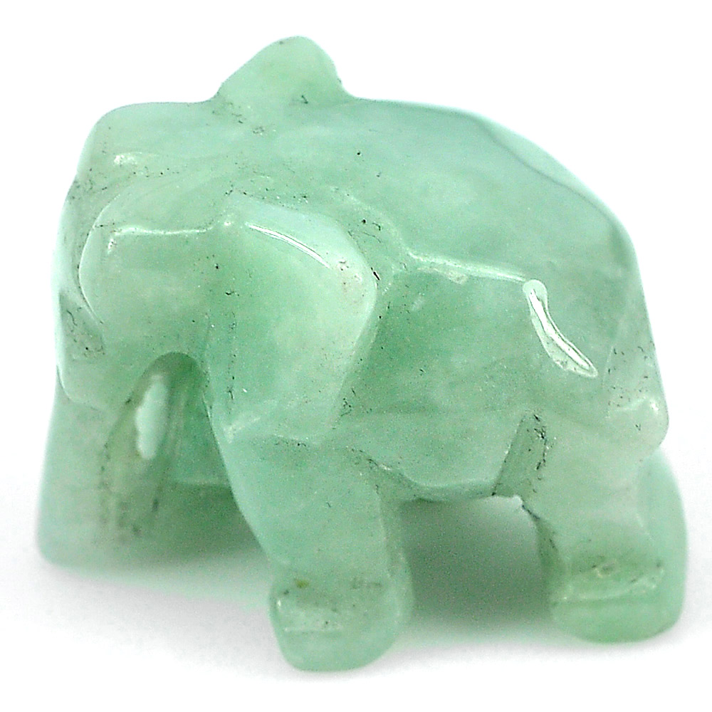 Green Jade Elephant Carving 56.93 Ct. Natural Gemstone Unheated