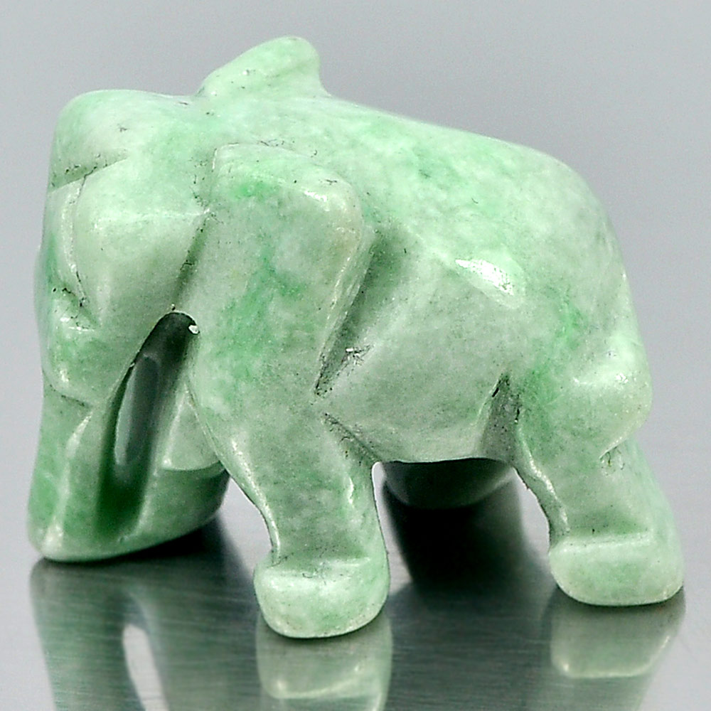 Green Jade Elephant Carving 49.34 Ct. Size 25 x 18 Mm.Natural Gemstone Unheated