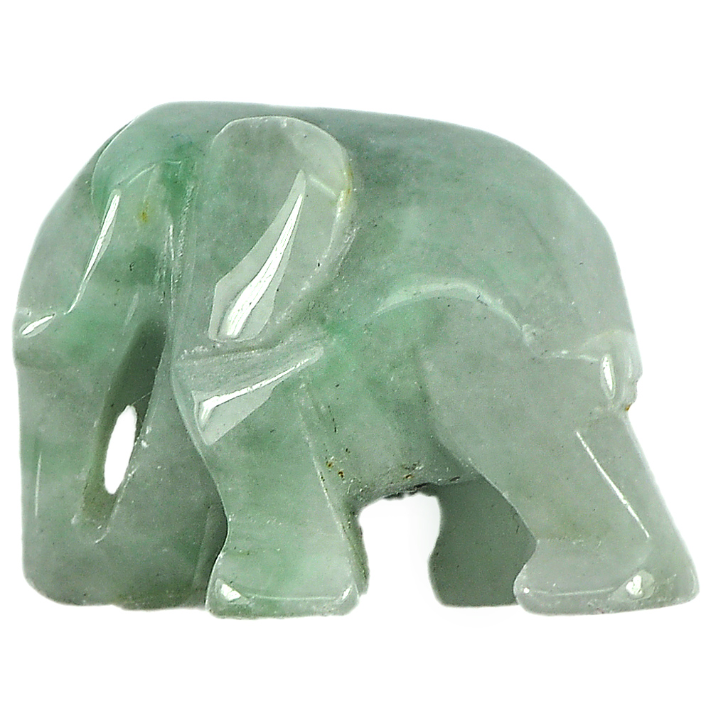 Good 63.75 Ct. Natural Gemstone Green Jade Elephant Carving From Thailand