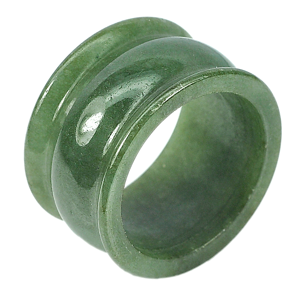 38.06 Ct.Beautiful Natural Green Color Jade Ring Size 10 Gemstone Unheated