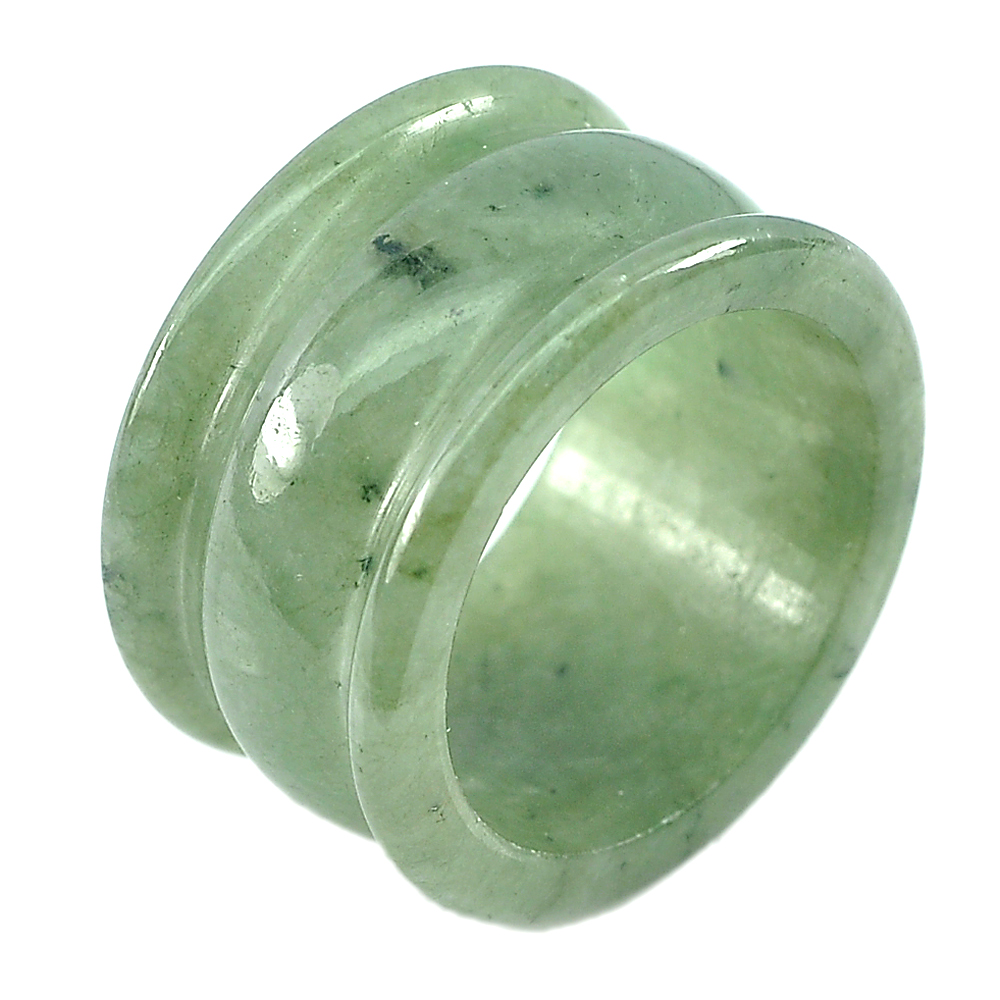39.20 Ct. Good Natural Gemstone Green Jade Ring Size 9.5 Unheated From Thailand