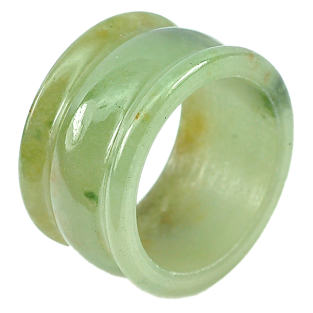 35.74 Ct. Lovely Gemstone Natural Green Color Jade Ring Size 10 Unheated