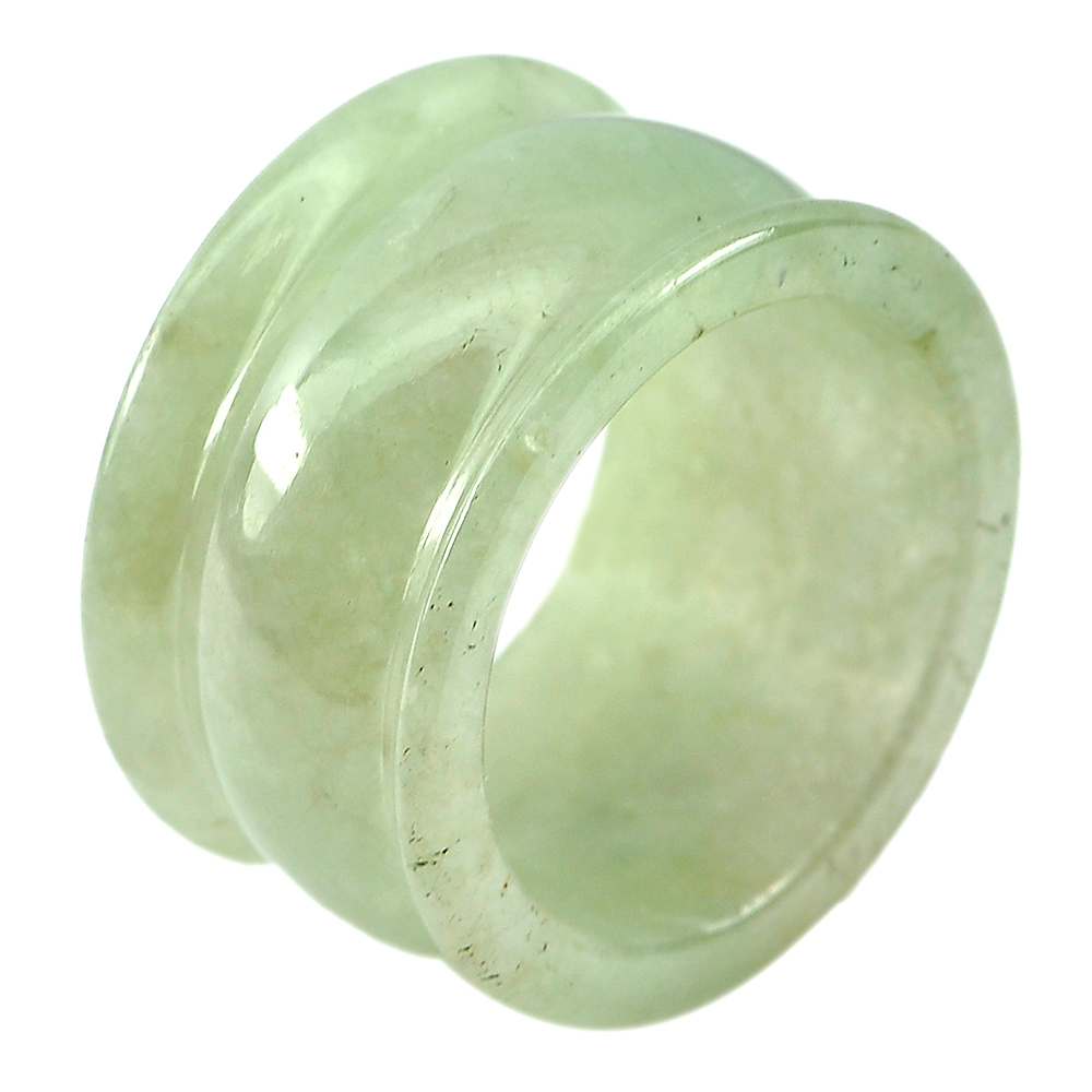 Green White Jade 40.46 Ct. Ring Size 10 Natural Gemstone Unheated