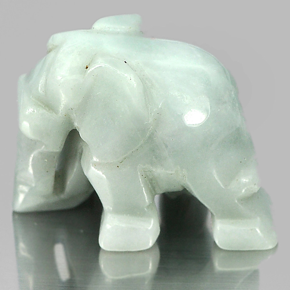 Green Jade Elephant Carving 49.06 Ct. 25 x 20 x 13 Mm.Natural Gemstone Unheated