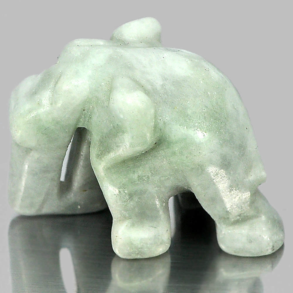 Green Jade Elephant Carving 42.12 Ct. 25 x 18 x 14 Mm.Natural Gemstone Unheated