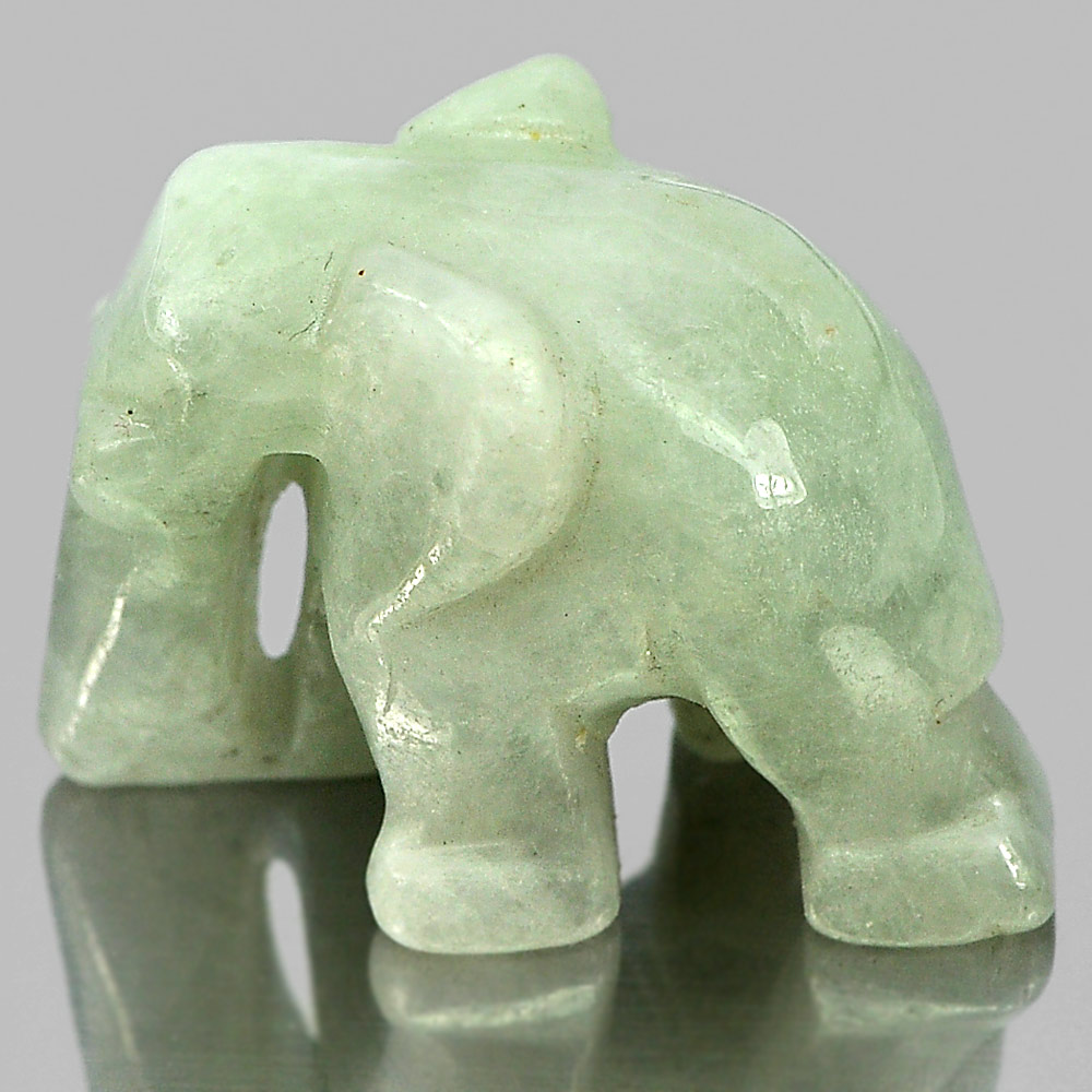 Green Jade Elephant Carving 54.69 Ct. 26 x 19 x 16 Mm.Natural Gemstone Unheated