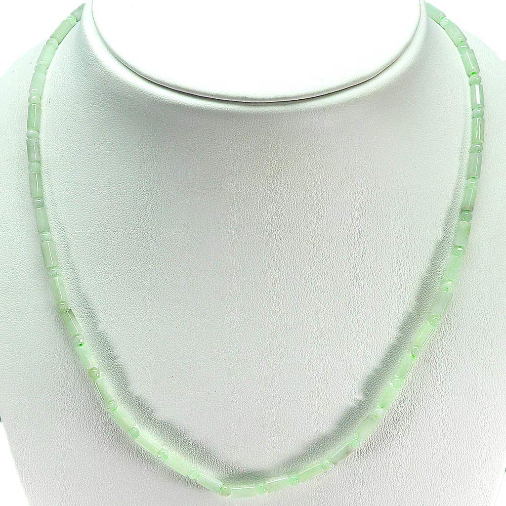 Unheated 74.65 Ct. Natural Gemstones Green Jade Bead Necklace Length 19 Inch.