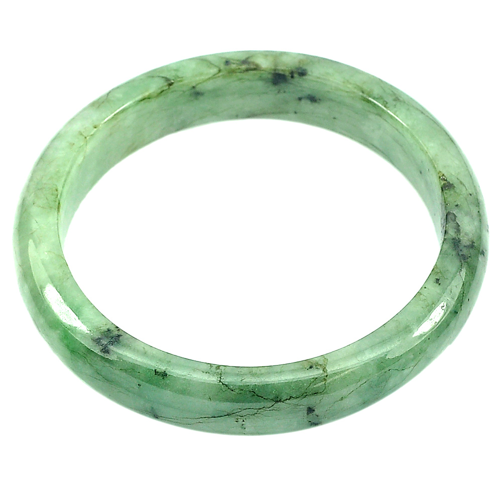 281.31 Ct. Natural Gemstone Green Color Jade Bangle Diameter 59 mm. Unheated