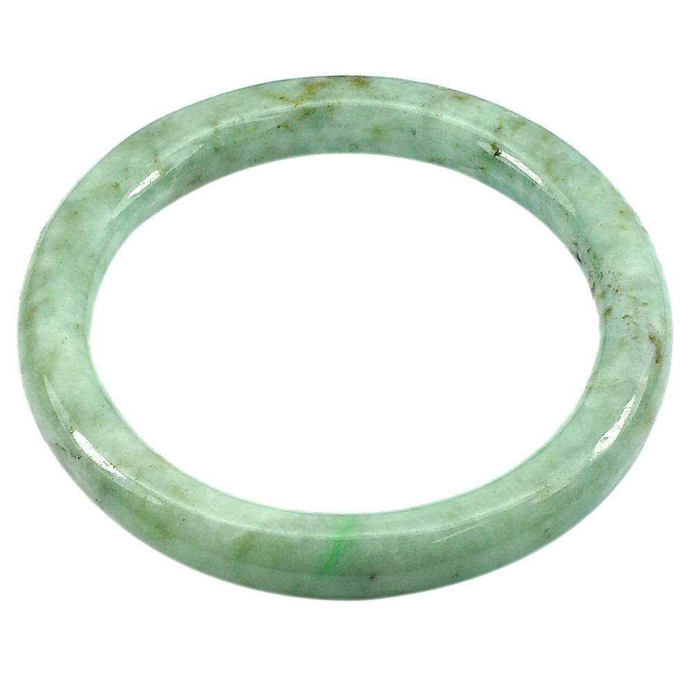 280.42 Ct. Natural Gemstone Green White Jade Bangle Diameter 61 mm.