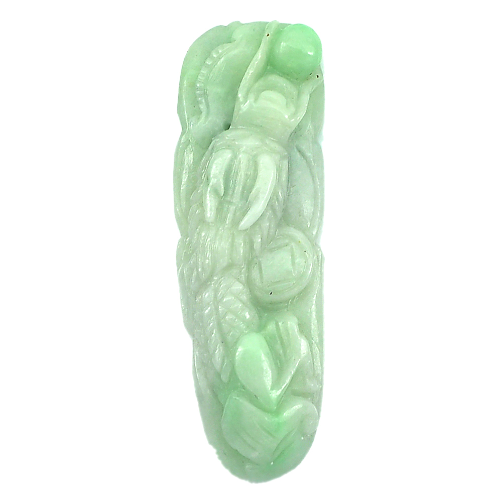 Green Jade Dragon Carving 120.48 Ct. Natural Gemstone Unheated
