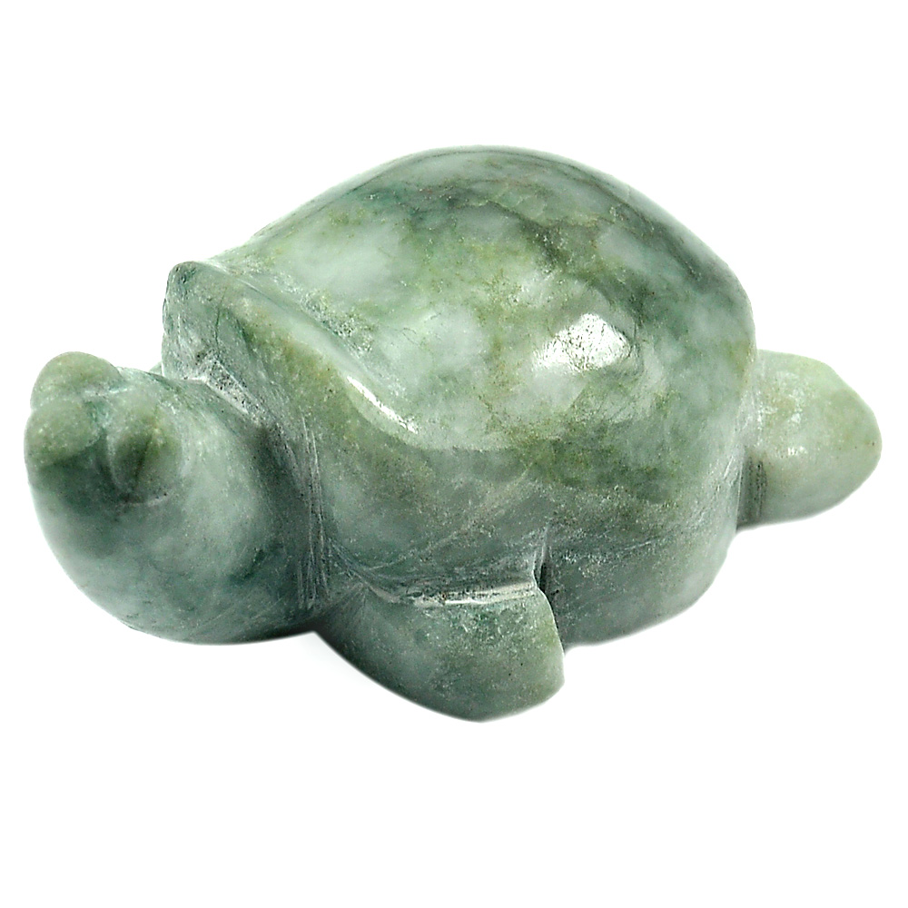 Green Jade 446.02 Ct. Turtle Carving Size 62 x 41 x 25 Mm. Natural Gemstone
