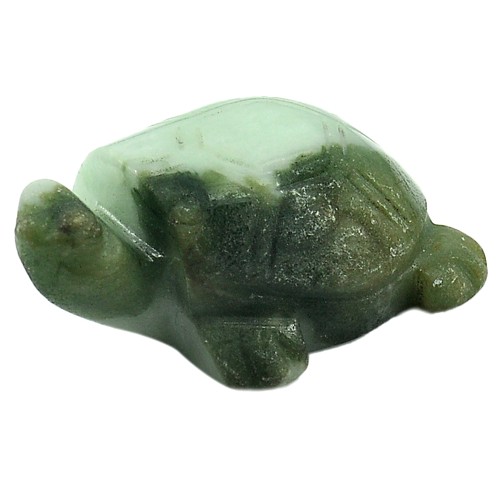 Bi Color Jade 262.74 Ct. Turtle Carving 50 x 37 Mm. Natural Gemstone Unheated