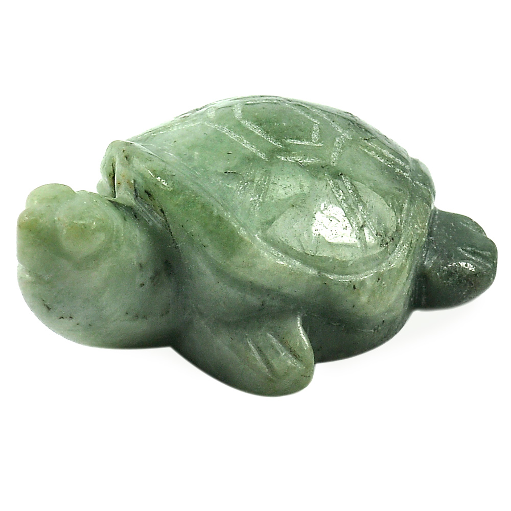 Green Jade 468.97 Ct. Turtle Carving 64 x 43 x 23 Mm. Natural Gemstone Unheated