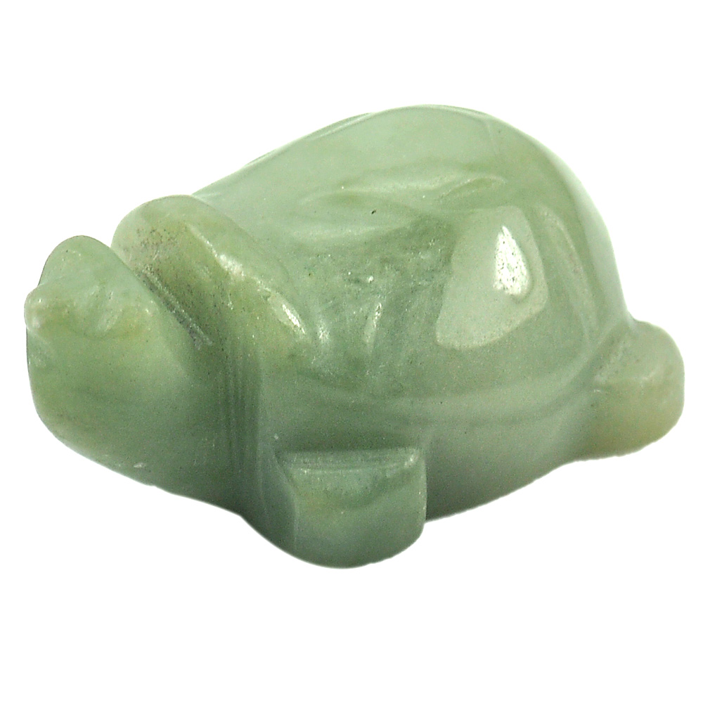 Green Jade 107.88 Ct. Turtle Carving Size 32 x 23 x 15.7 Mm. Natural Gemstone