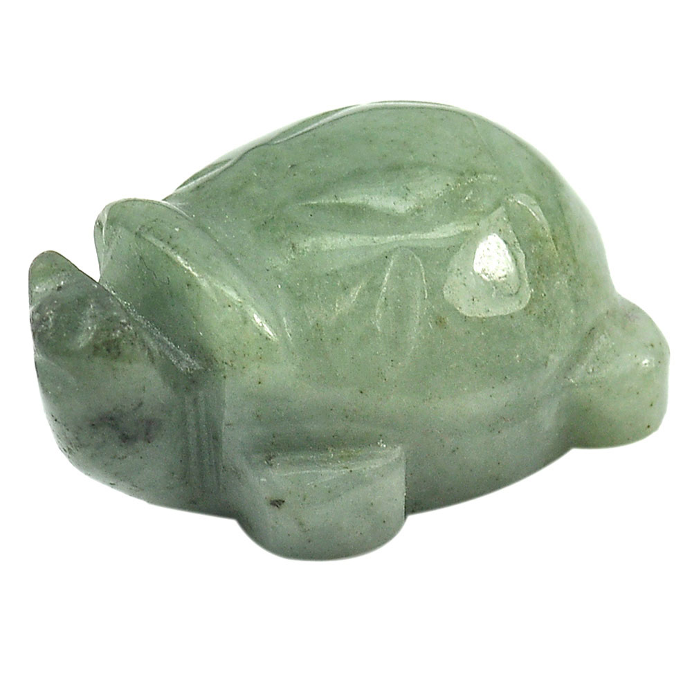 Green Jade 93.86 Ct. Turtle Carving 30 x 22 x 14.6 Mm. Natural Gemstone Unheated