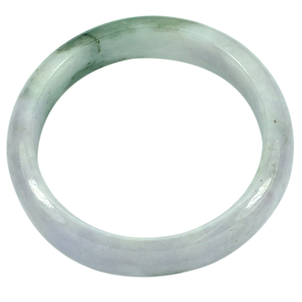 301.16 Ct. Natural Gemstone Green White Jade Bangle Diameter 56 mm Unheated