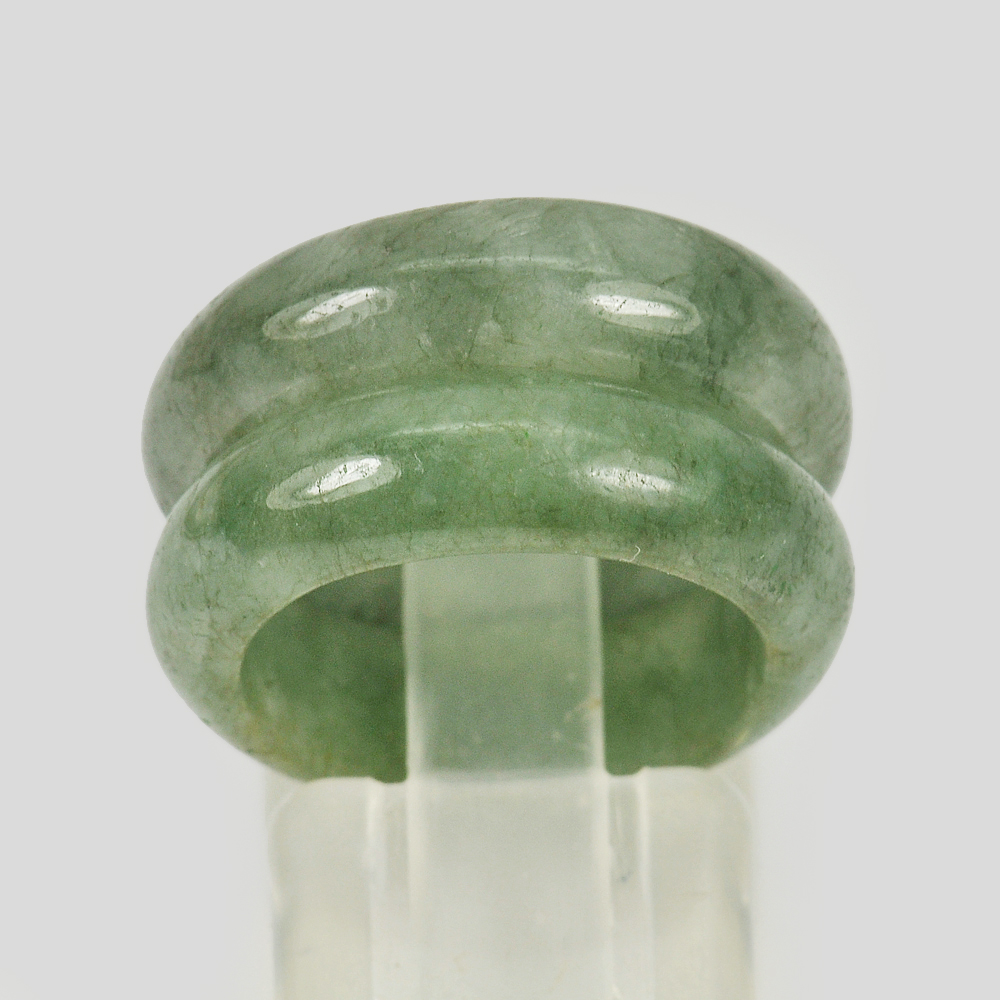 Green Jade Ring Size 5 Unheated 25.25 Ct. 2 Pcs. 21x15Mm. Natural Gemstone