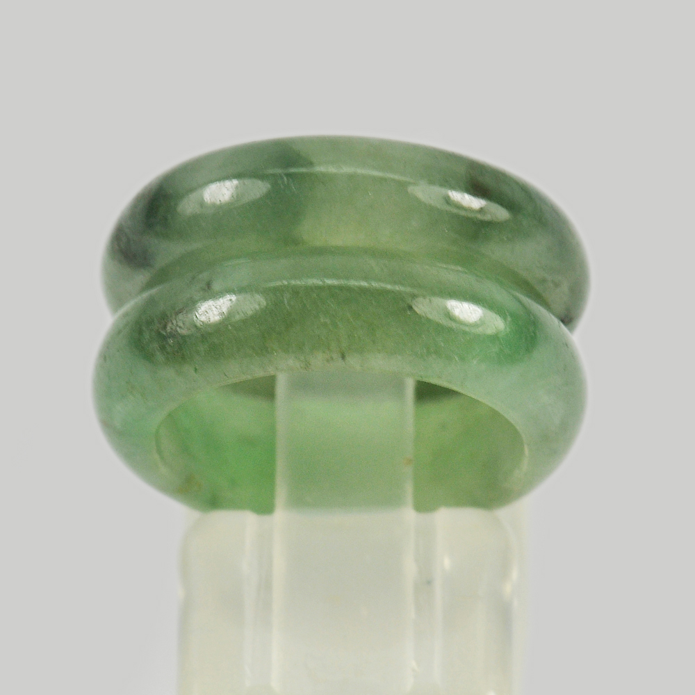Green Jade Ring Size 5 Unheated Natural Gemstone 24.72 Ct. 2 Pcs.