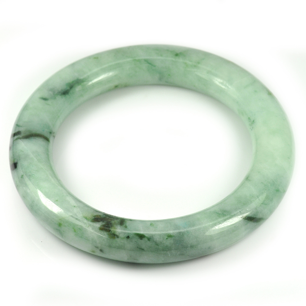 Green Jade Bangle Size 85x60x12 Mm. Unheated Natural Gemstone 460.01 Ct.