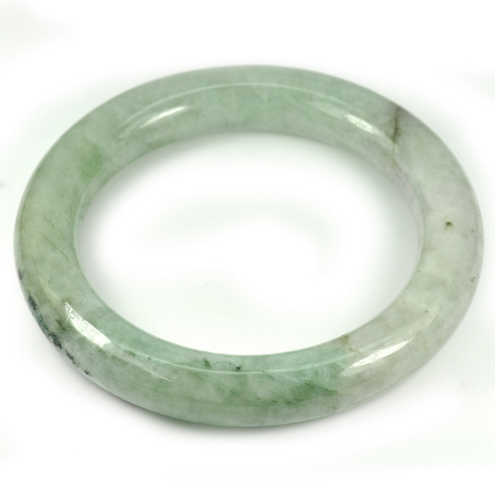 Green Jade Bangle Size 85x61x12 Mm. Unheated Natural Gemstone 435.07 Ct.