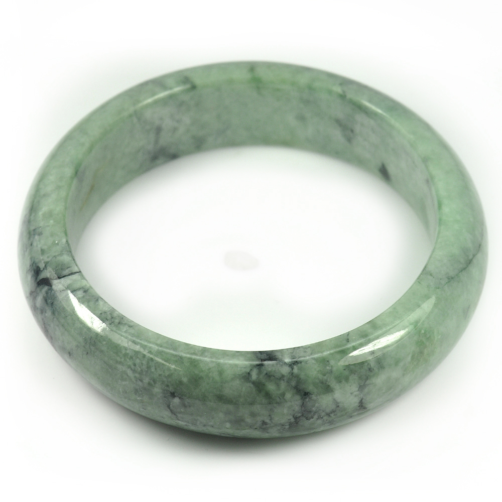 Green Jade Bangle Size 75x60x17 Mm. 429.10 Ct. Unheated Natural Gemstone