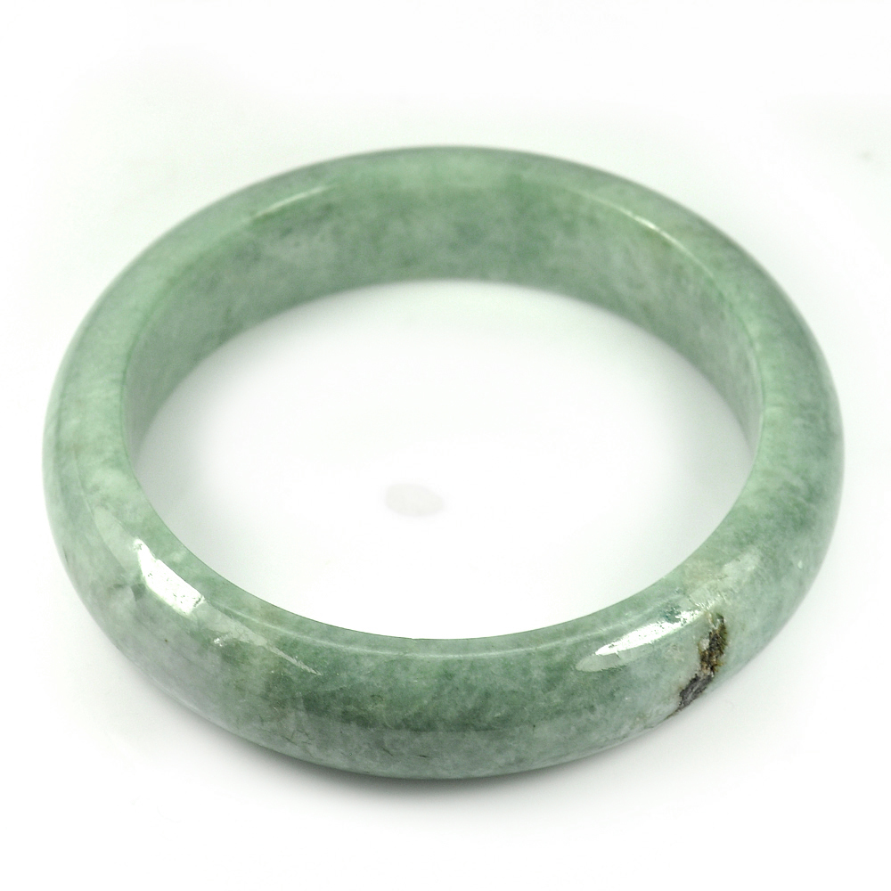 Green Jade Bangle Size 80x60x15 Mm. 406.94 Ct. Unheated Natural Gemstone
