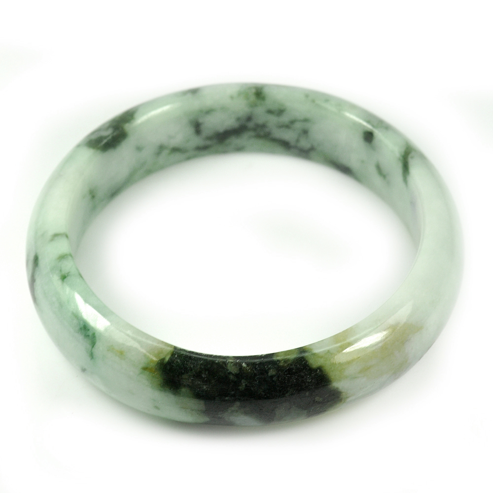 Green Jade Bangle Size 78 x 60 x 16Mm. 359.13 Ct. Natural Gemstone Unheated