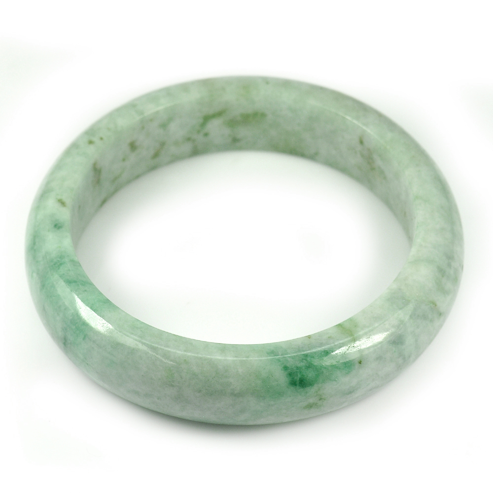 Green Jade Bangle Size 78x56x15 Mm. 334.48 Ct. Natural Gemstone Unheated