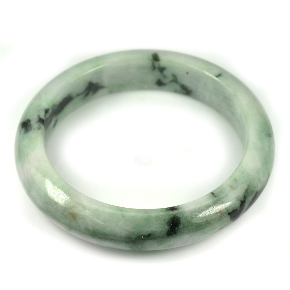 Green Jade Bangle Size 75x57x13 Mm. 317.59 Ct. Unheated Natural Gemstone