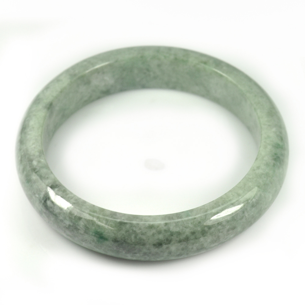 Green Jade Bangle Size 77x60x14 Mm. 339.04 Ct. Unheated Natural Gemstone