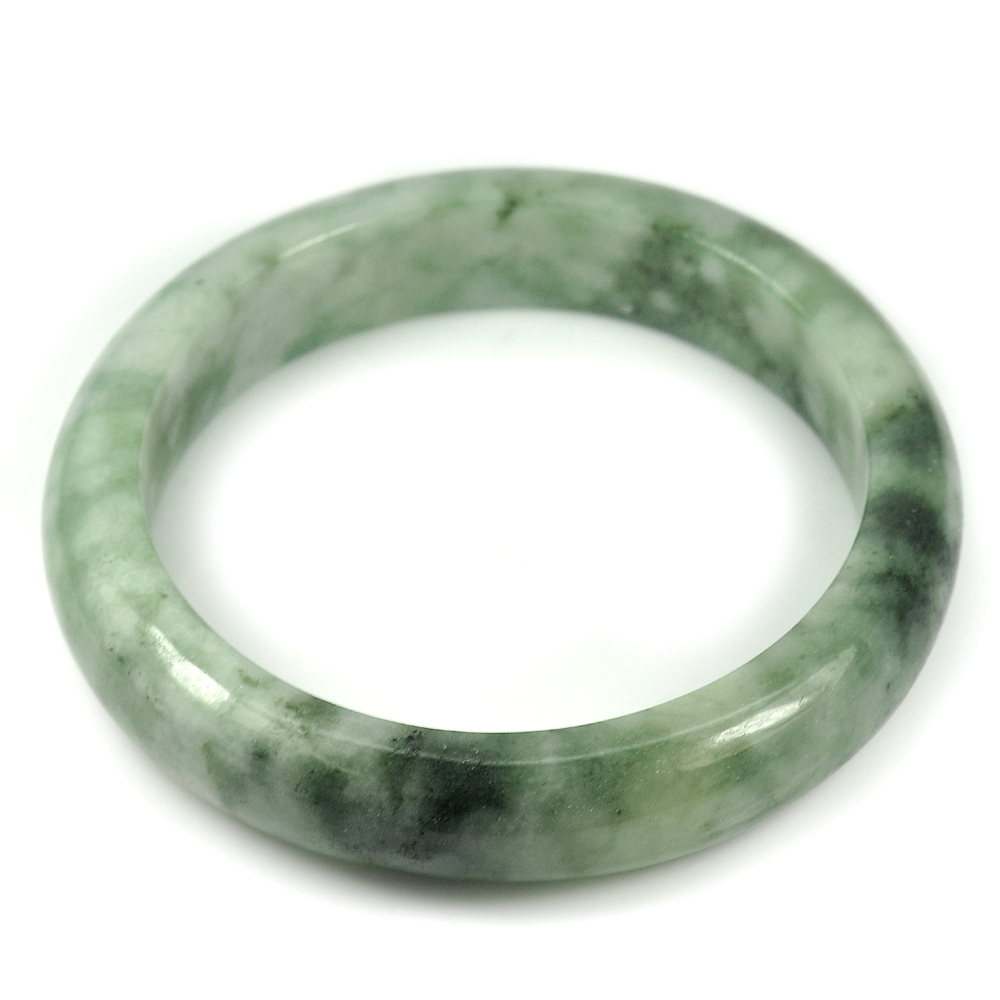 Green Jade Bangle Size 77x60x13 Mm. 338.34 Ct. Unheated Natural Gemstone