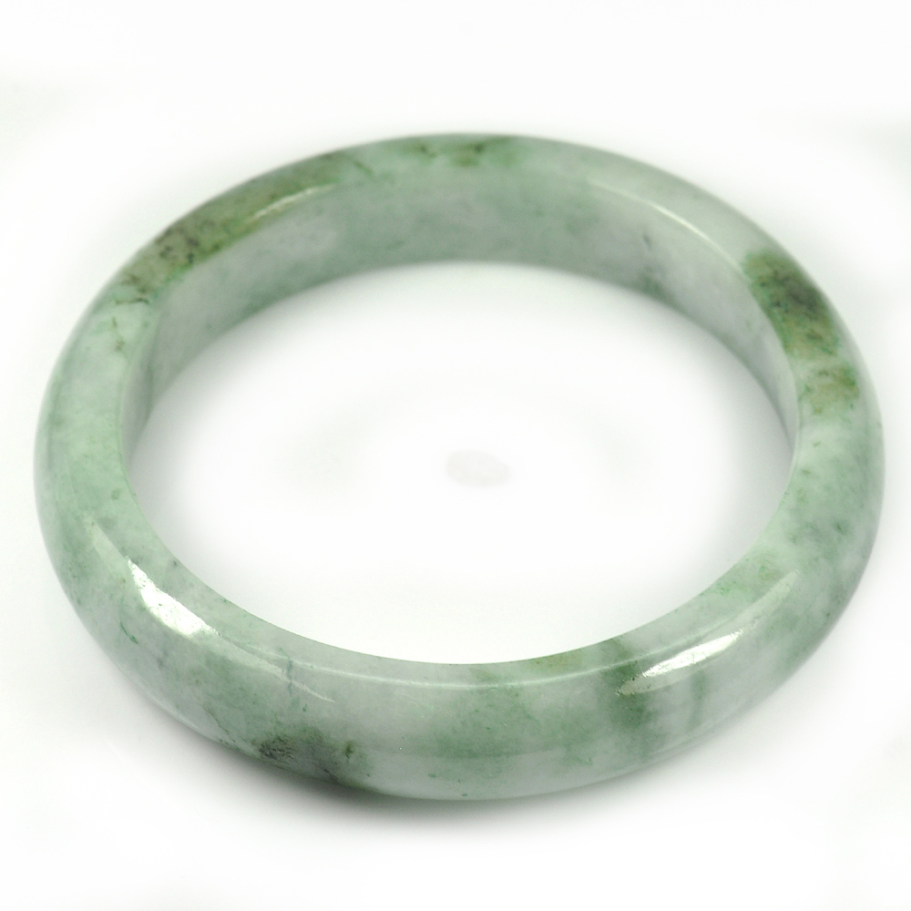 Green Jade Bangle Size 76x60x13 Mm. 313.00 Ct. Unheated Natural Gemstone