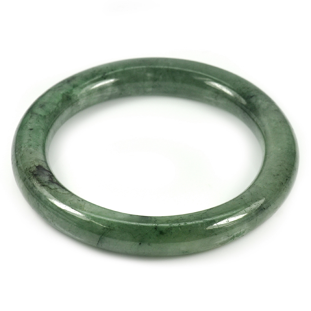 Green Jade Bangle Size 76x56x10 Mm. Natural Gemstone Unheated 272.15 Ct.