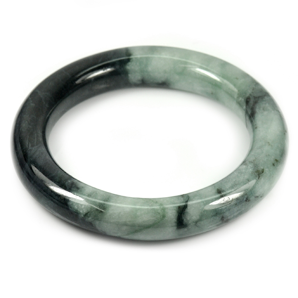 Green Jade Bangle Size 76x55x11 Mm. Natural Gemstone Unheated 328.12 Ct.