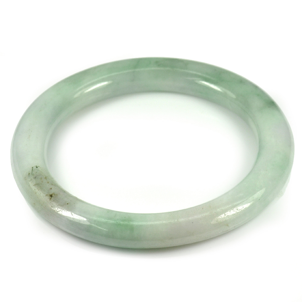 Green Jade Bangle Size 76x55x8 Mm. 226.66 Ct. Natural Gemstone Unheated