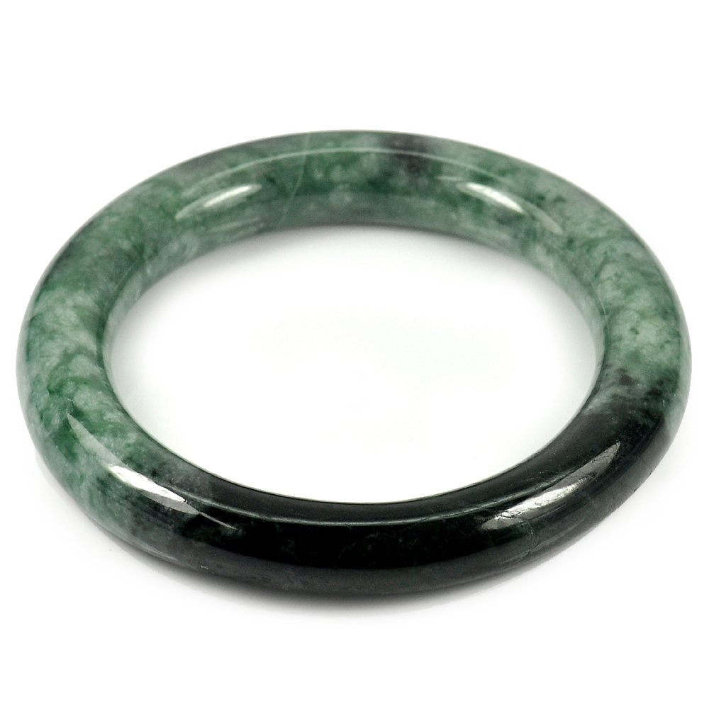 Green Jade Bangle Size 75x57x11 Mm. 323.15 Ct. Natural Gemstone Unheated