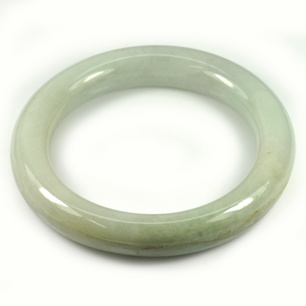 Green Jade Bangle Size 77x55x11 Mm. 331.50 Ct. Unheated Natural Gemstone