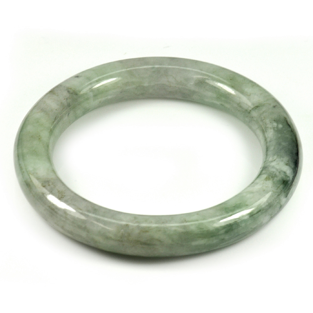 Green Jade Bangle Size 77x55x11 Mm. Natural Gemstone Unheated 323.12 Ct.