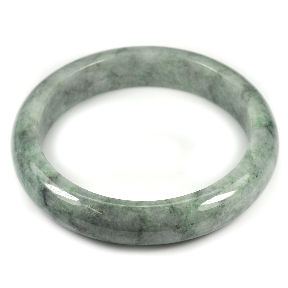 Green Jade Bangle Size 80x61x14 Mm. 348.43 Ct. Natural Gemstone Unheated