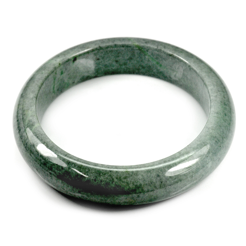 Green Jade Bangle Size 78 x 59 x 15 Mm. 415.99 Ct. Natural Gemstone Unheated