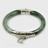 225 Ct. Size 78x60x8.5 Mm. Natural Gemstone Green Jade Bangle with Silver 225 Ct. Size 78x60x8.5 Mm. Natural Gemstone Green Jade Bangle with Silver