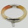 244.59 Ct. Size80x60x10mm.Natural Gemstone Brown Honey Jade Bangle with Silver 244.59 Ct. Size80x60x10mm.Natural Gemstone Brown Honey Jade Bangle with Silver