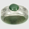 33.55 Ct.Natural Green Jade Ring Size 8.5 with Gem Oval Cabochon Sterling Silver 33.55 Ct.Natural Green Jade Ring Size 8.5 with Gem Oval Cabochon Sterling Silver