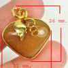 31.40 Ct. Natural Gemstone Brown Honey Jade Heart Nickel Pendant 26x21Mm. 31.40 Ct. Natural Gemstone Brown Honey Jade Heart Nickel Pendant 26x21Mm.