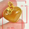 27.16 Ct. Natural Gemstone Brown Honey Jade Heart Nickel Pendant 25x20Mm. 27.16 Ct. Natural Gemstone Brown Honey Jade Heart Nickel Pendant 25x20Mm.