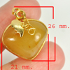 32.90 Ct. Natural Gemstone Yellow Honey Jade Heart Nickel Pendant 26x21Mm. 32.90 Ct. Natural Gemstone Yellow Honey Jade Heart Nickel Pendant 26x21Mm.