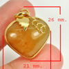 30.56 Ct. Natural Gemstone Brown Honey Jade Heart Nickel Pendant 26x21Mm. 30.56 Ct. Natural Gemstone Brown Honey Jade Heart Nickel Pendant 26x21Mm.